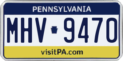 PA license plate MHV9470