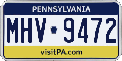 PA license plate MHV9472