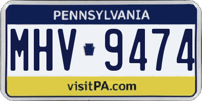 PA license plate MHV9474