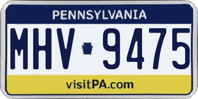 PA license plate MHV9475