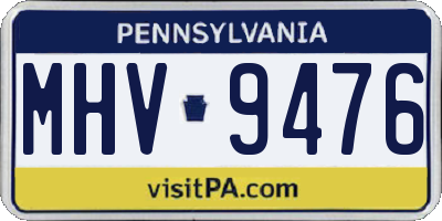 PA license plate MHV9476