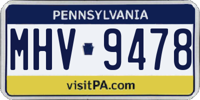 PA license plate MHV9478