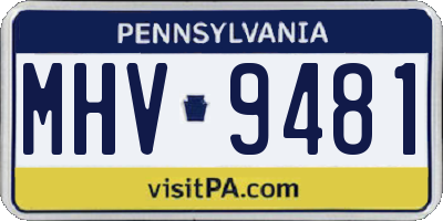 PA license plate MHV9481
