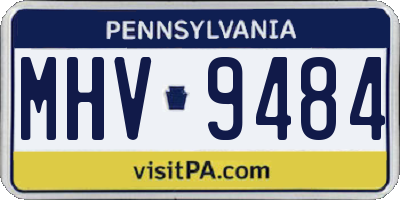 PA license plate MHV9484
