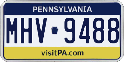 PA license plate MHV9488