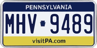 PA license plate MHV9489