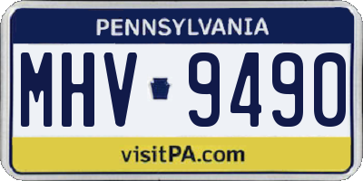 PA license plate MHV9490