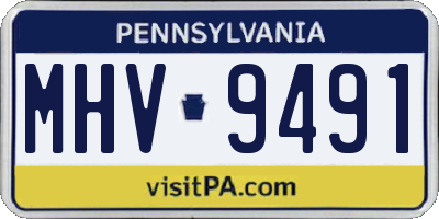PA license plate MHV9491