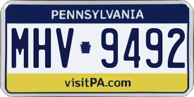 PA license plate MHV9492