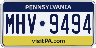 PA license plate MHV9494