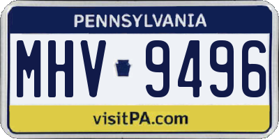 PA license plate MHV9496