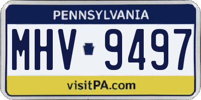 PA license plate MHV9497