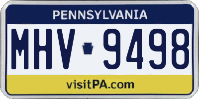 PA license plate MHV9498