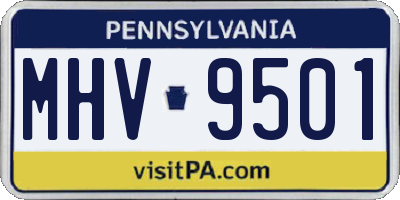 PA license plate MHV9501