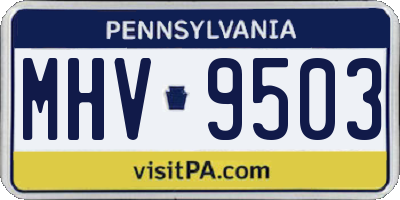 PA license plate MHV9503