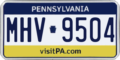 PA license plate MHV9504