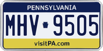 PA license plate MHV9505