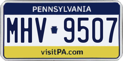 PA license plate MHV9507