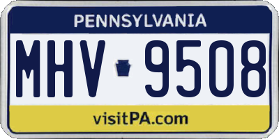PA license plate MHV9508