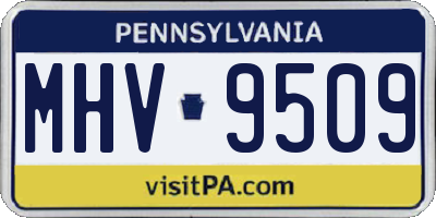 PA license plate MHV9509