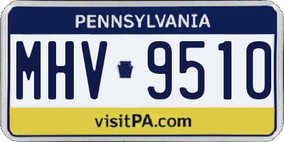 PA license plate MHV9510