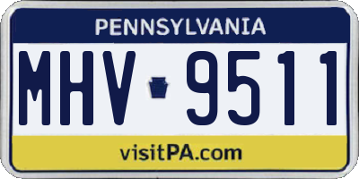 PA license plate MHV9511