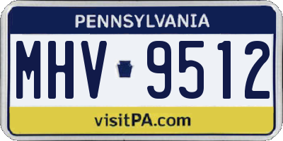 PA license plate MHV9512