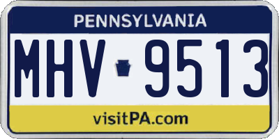 PA license plate MHV9513