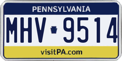 PA license plate MHV9514