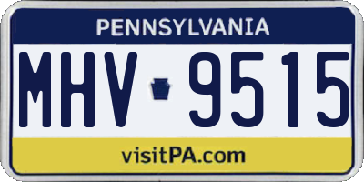 PA license plate MHV9515