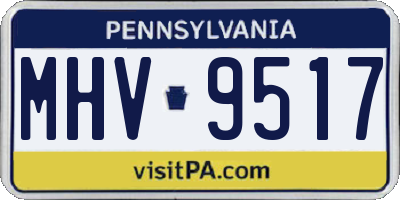 PA license plate MHV9517