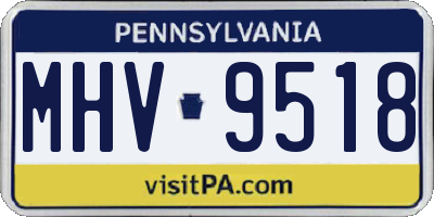 PA license plate MHV9518