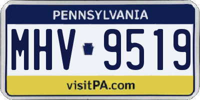 PA license plate MHV9519