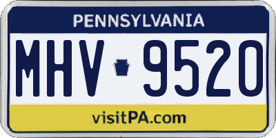 PA license plate MHV9520
