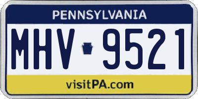 PA license plate MHV9521