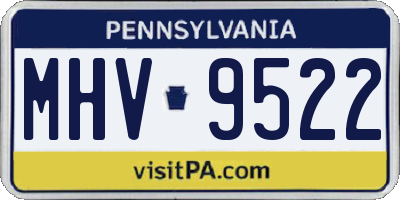 PA license plate MHV9522