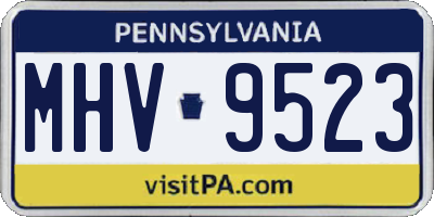 PA license plate MHV9523