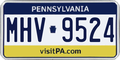 PA license plate MHV9524