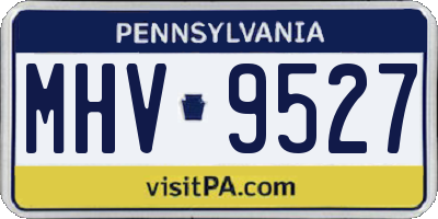 PA license plate MHV9527