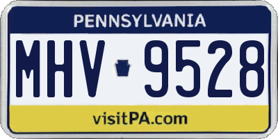 PA license plate MHV9528