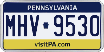 PA license plate MHV9530