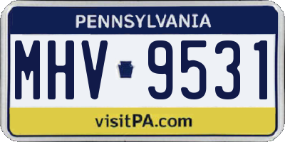PA license plate MHV9531