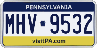 PA license plate MHV9532