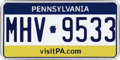 PA license plate MHV9533