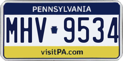 PA license plate MHV9534