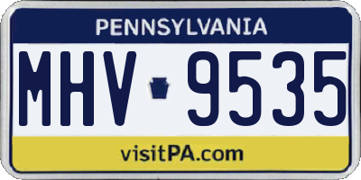 PA license plate MHV9535