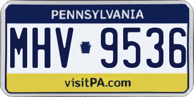 PA license plate MHV9536