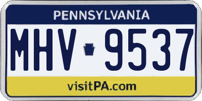 PA license plate MHV9537