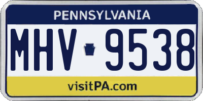 PA license plate MHV9538