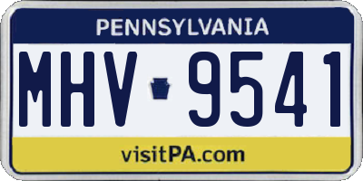 PA license plate MHV9541